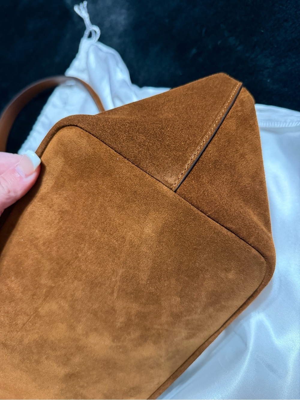 Coach Brown Suede Shoulder Bag with Gold Hardware - Picture 10 of 12